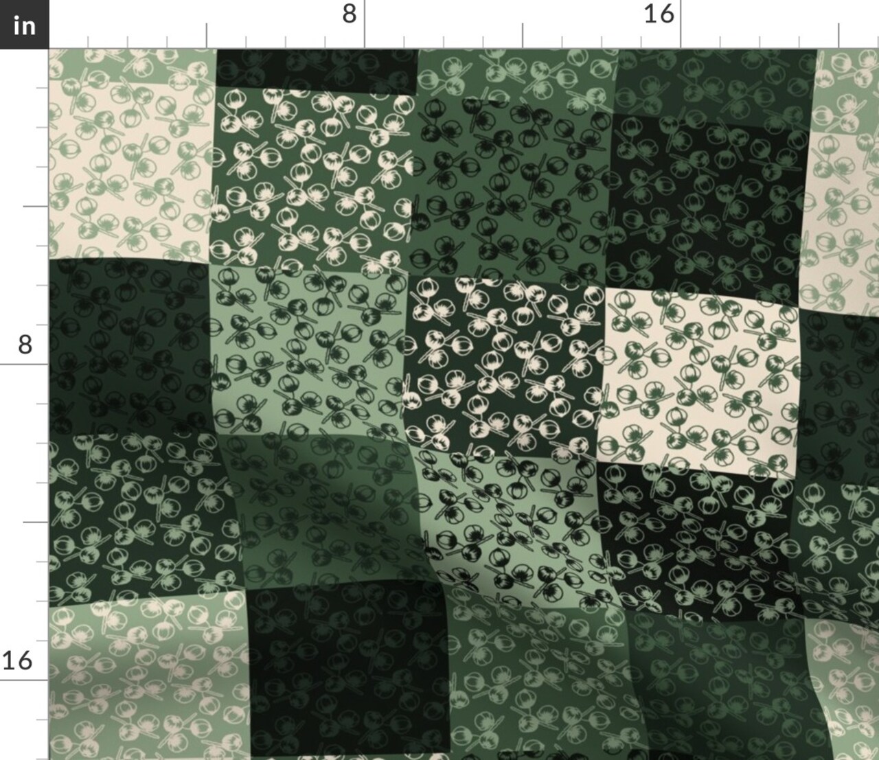 Nature Green Seeds Cheater Quilt Custom Printed Fabric by Spoonflower Various Fabrics by the Yard or Fat Quarter